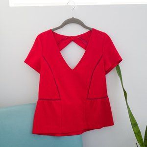 Sezane Coral Top with Cutout